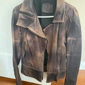 All Saints brown leather jacket